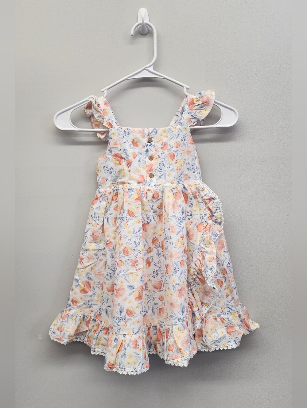 NWT Tommy Bahama Girls 4T Floral Ruffle Sundress Flutter Sleeve Dress